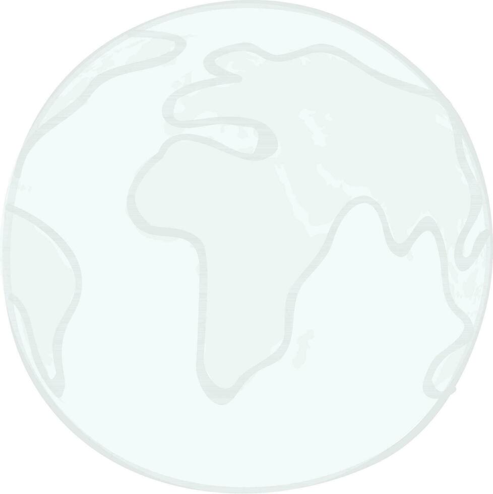 Gray earth globe on white backfround. vector