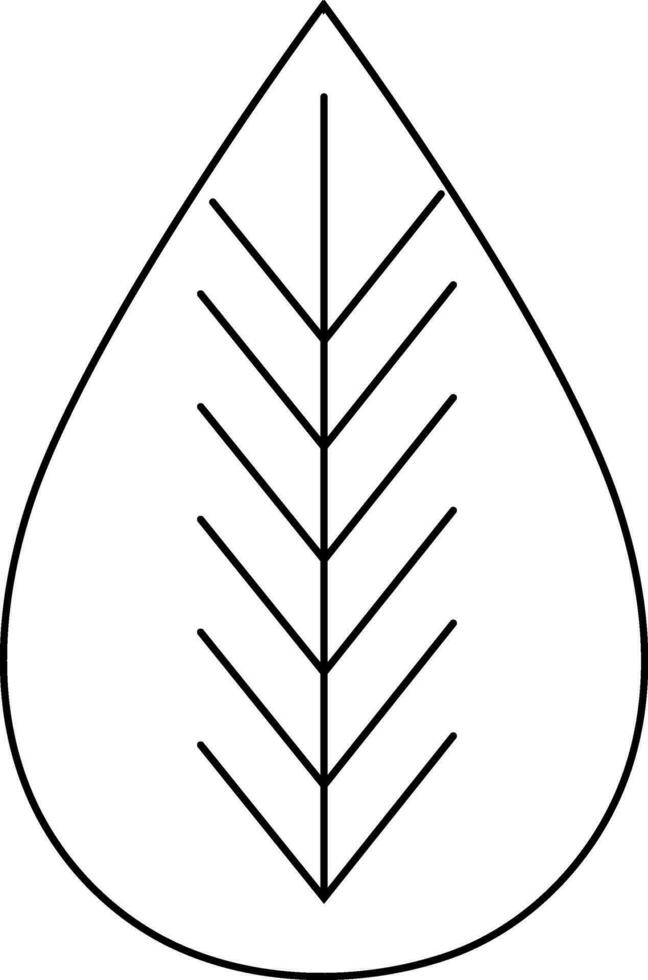 Isolated leaf icon made by black line art. vector