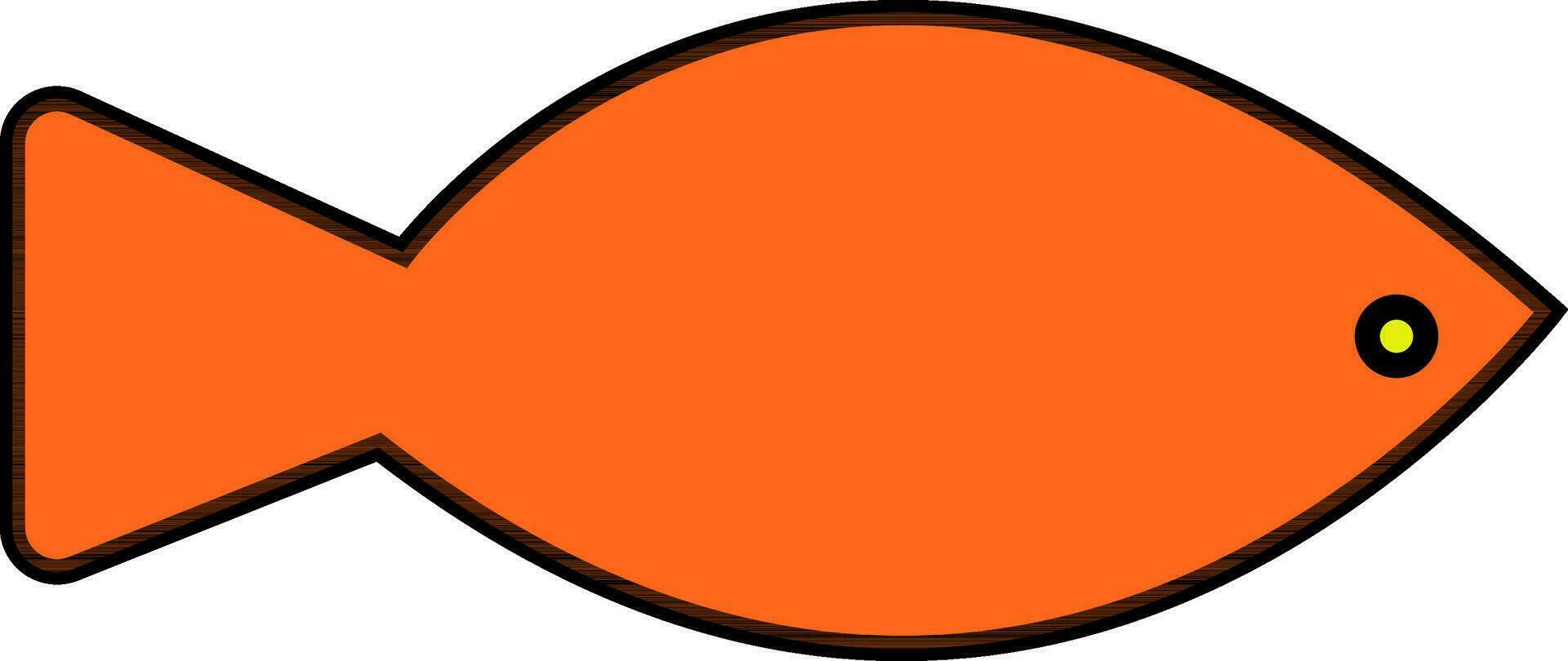 Flat style fish character in orange color. vector