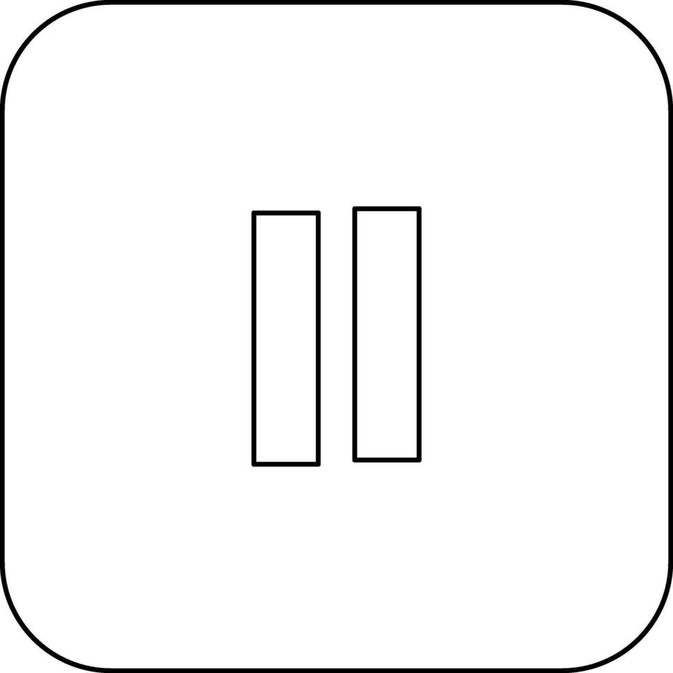 Push button icon in stroke for multimedia concept. vector