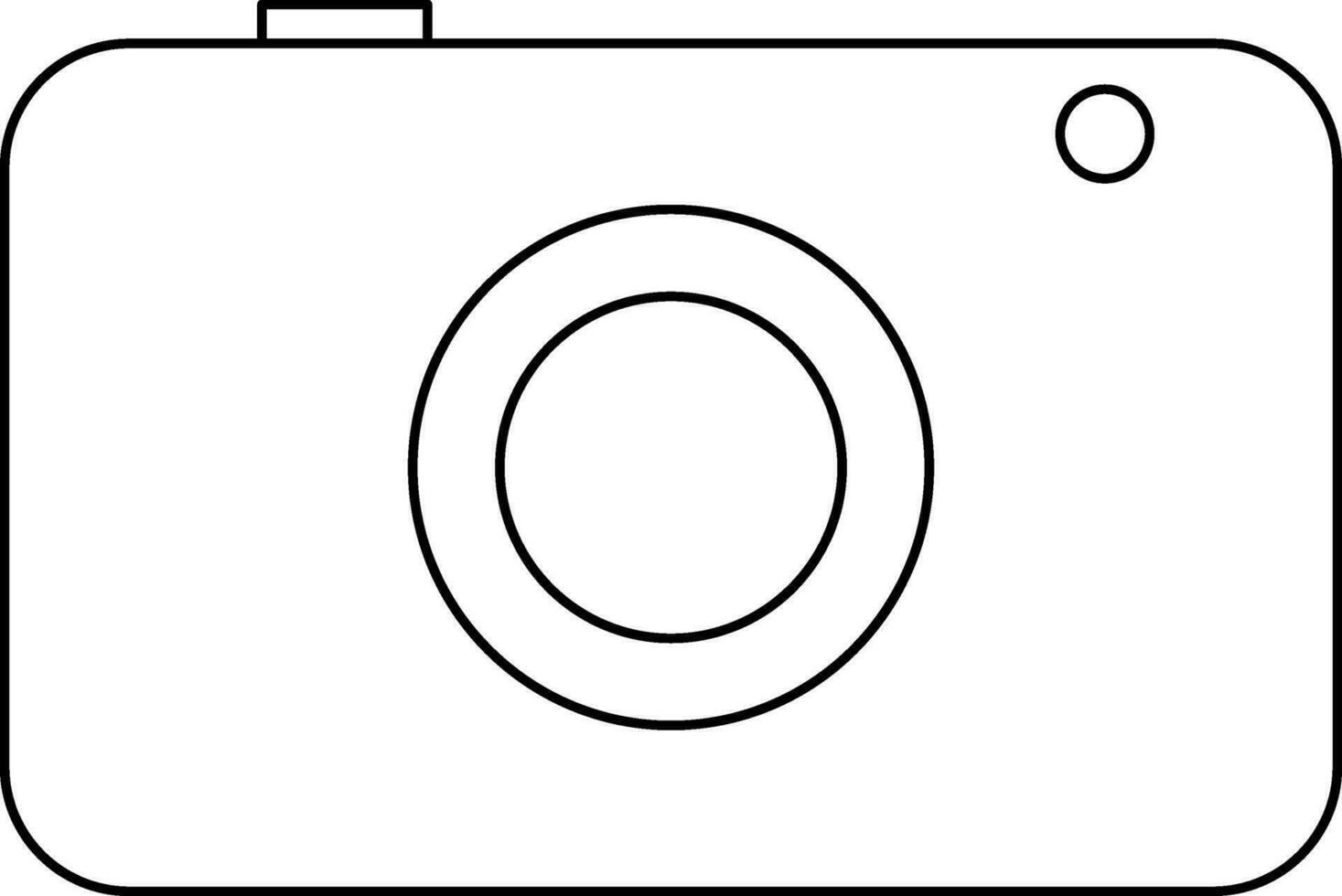 Stroke style of camera icon for capture picture. vector