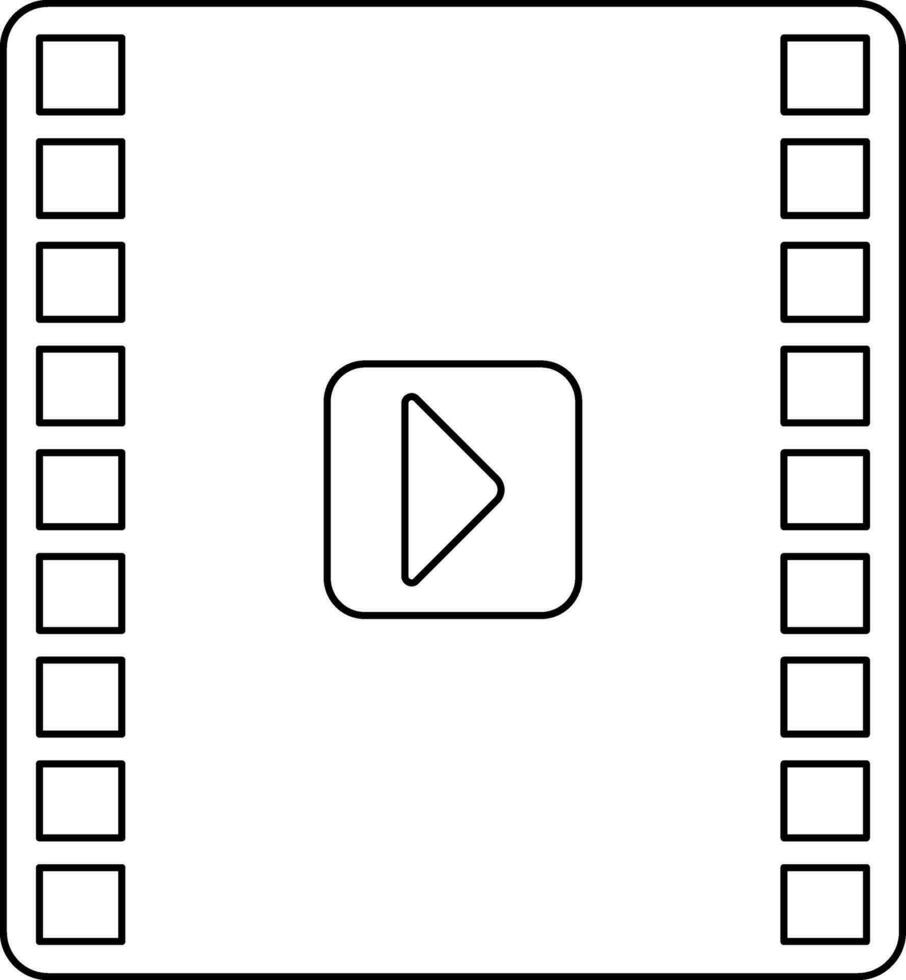 Video icon in stroke for multimedia concept. vector