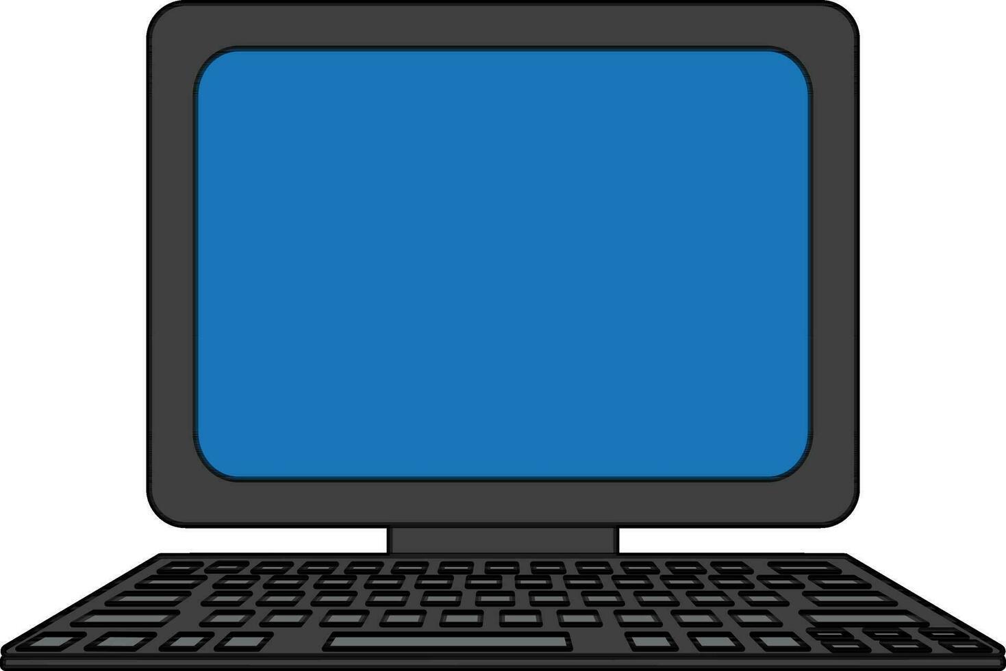 color con carrera de computadora sistema icono con monitor y teclado. vector