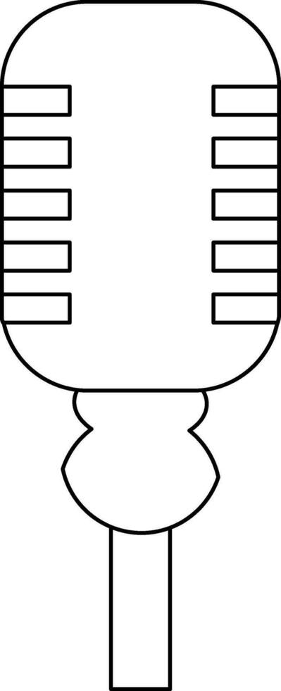 Microphone icon in stroke for music concept. vector