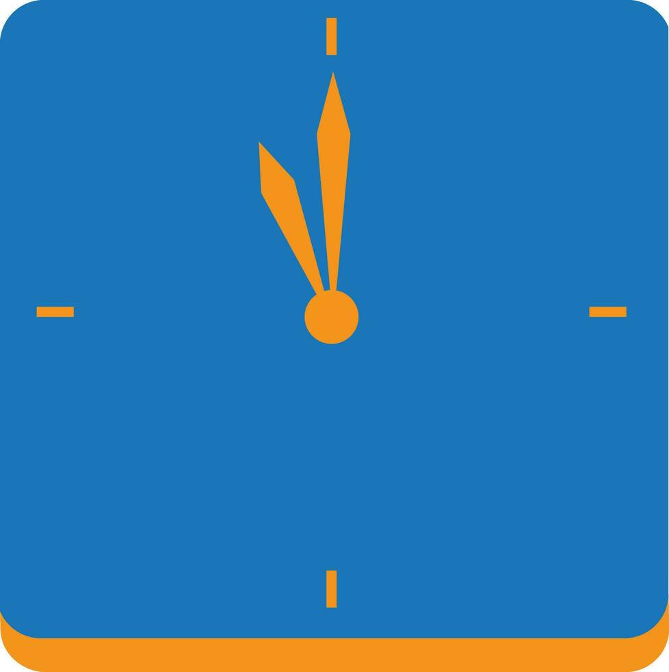 Illustration of wall watch icon in blue color style. vector