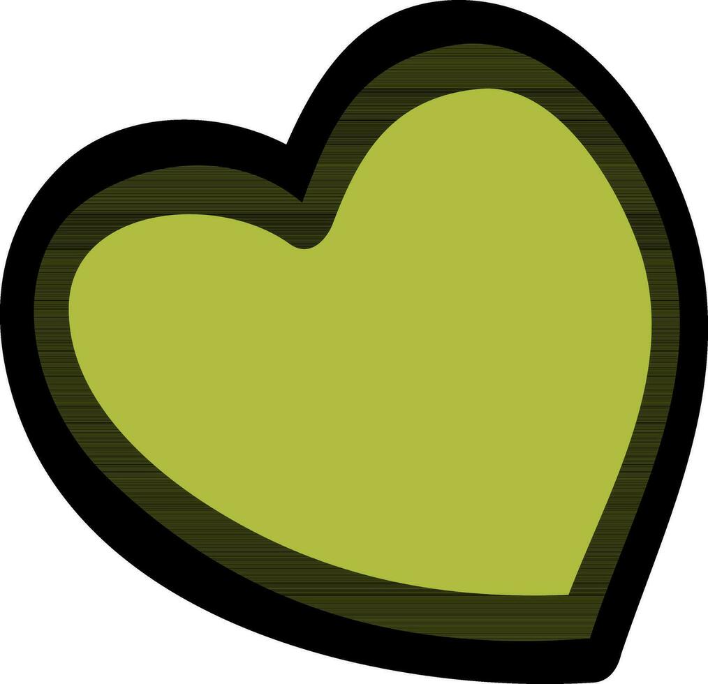 Isolated icon of heart made with green color. vector