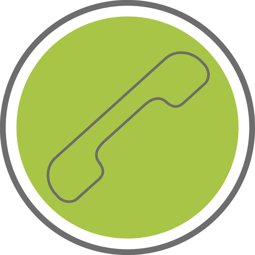 Call pick up icon or symbol in green color circular frame. vector