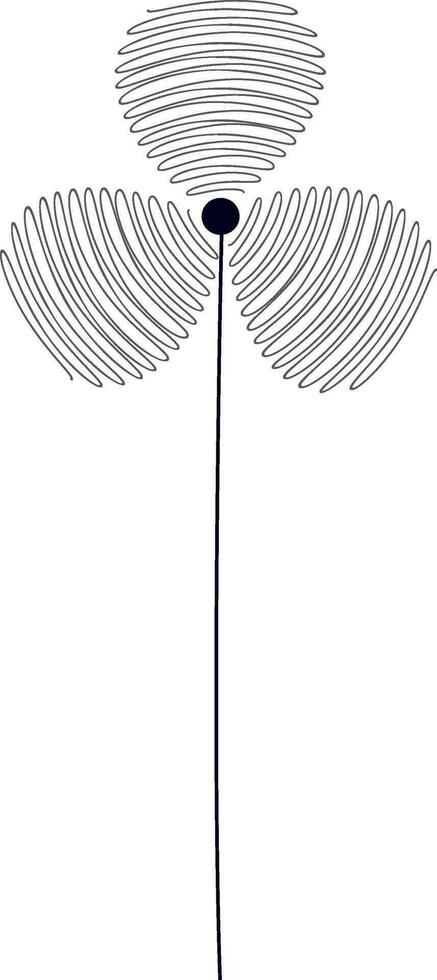 Thin line art illustration of flower. vector