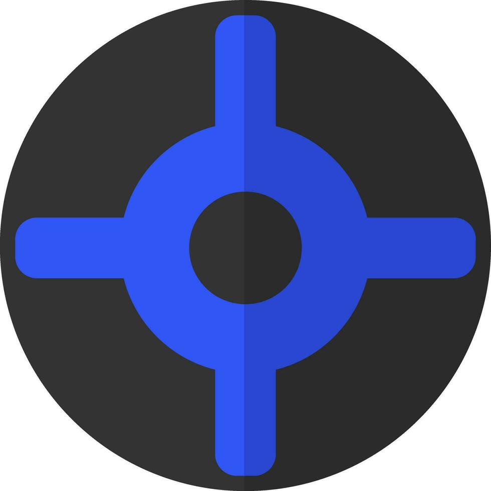 plano estilo azul y negro timón. vector