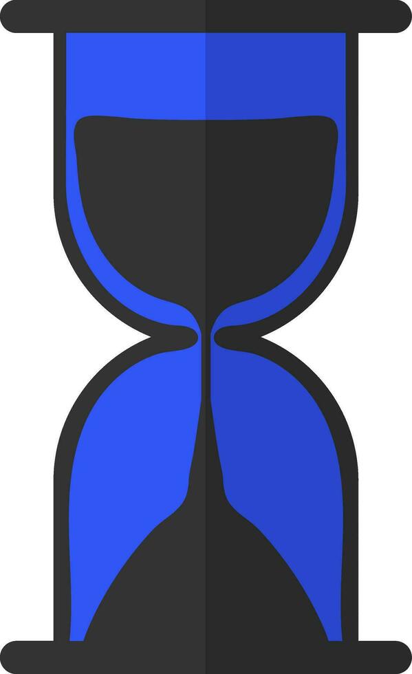 Hourglass in black and blue color. vector