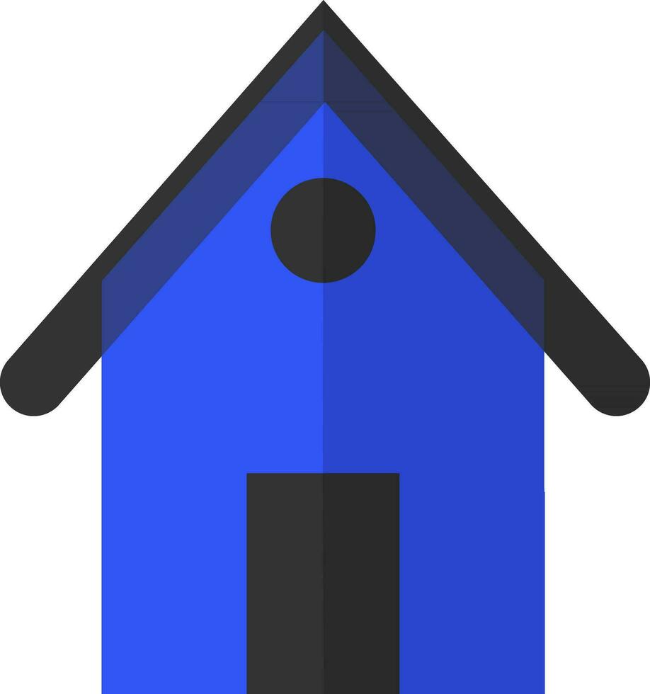 Hut in black and blue color. vector