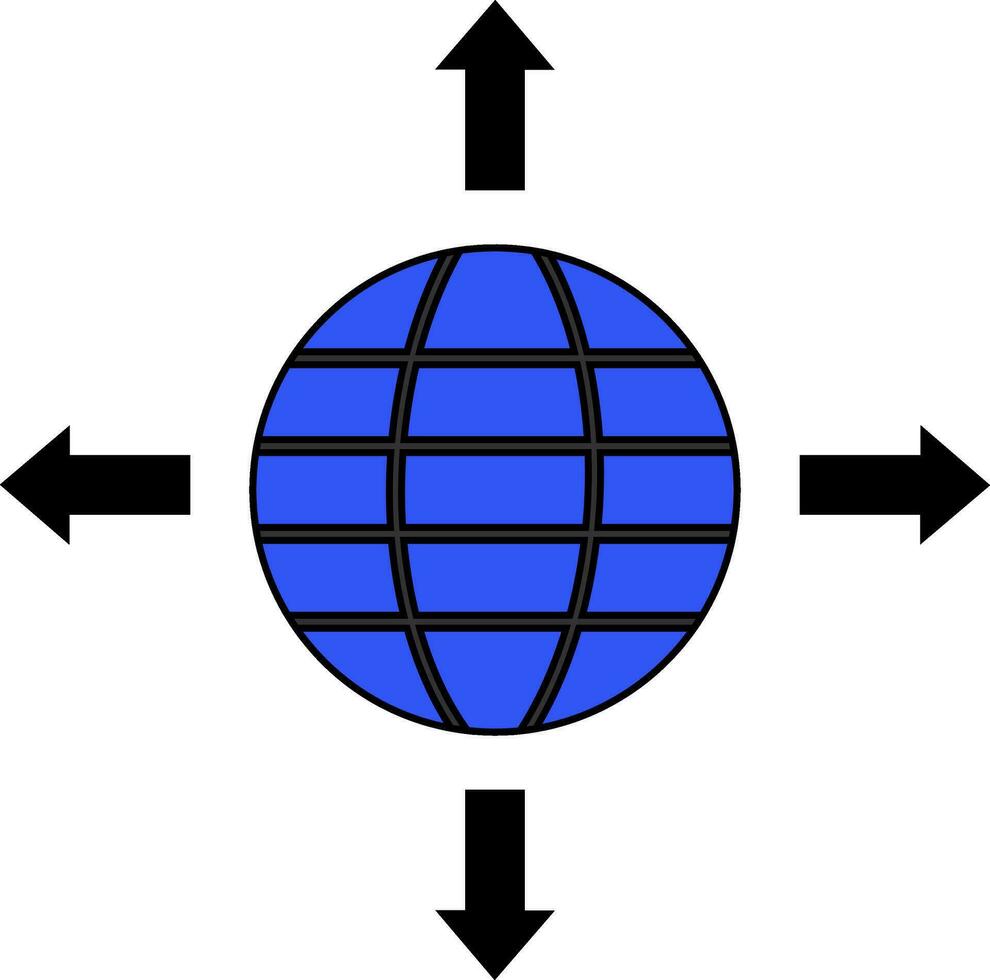 azul y negro globo con flechas vector