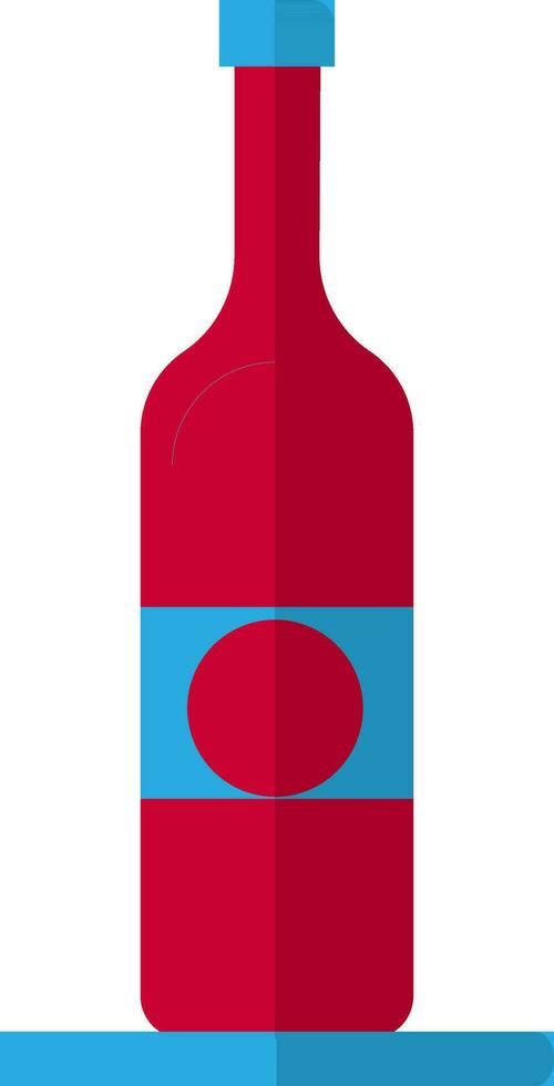 Isolated bottle in red and blue color. vector