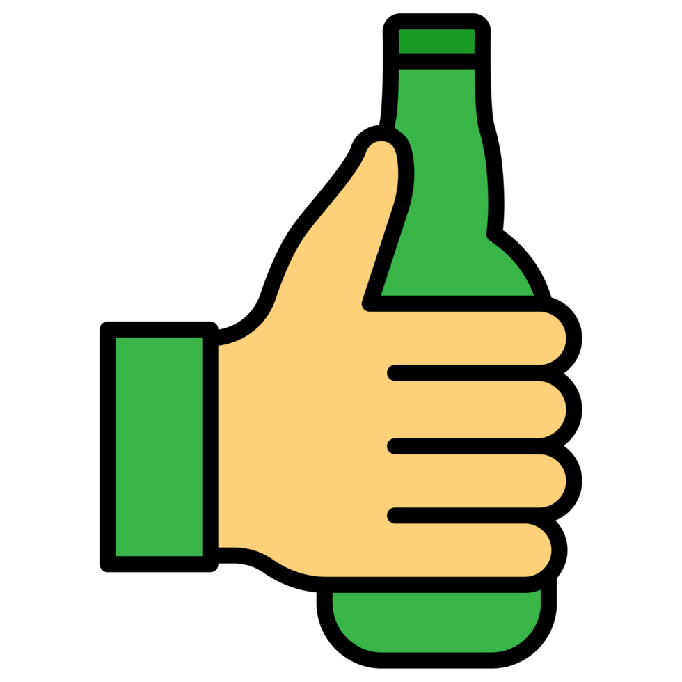 holding beer bottle png