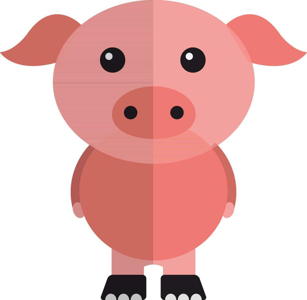 Cartoon of standing pig. vector