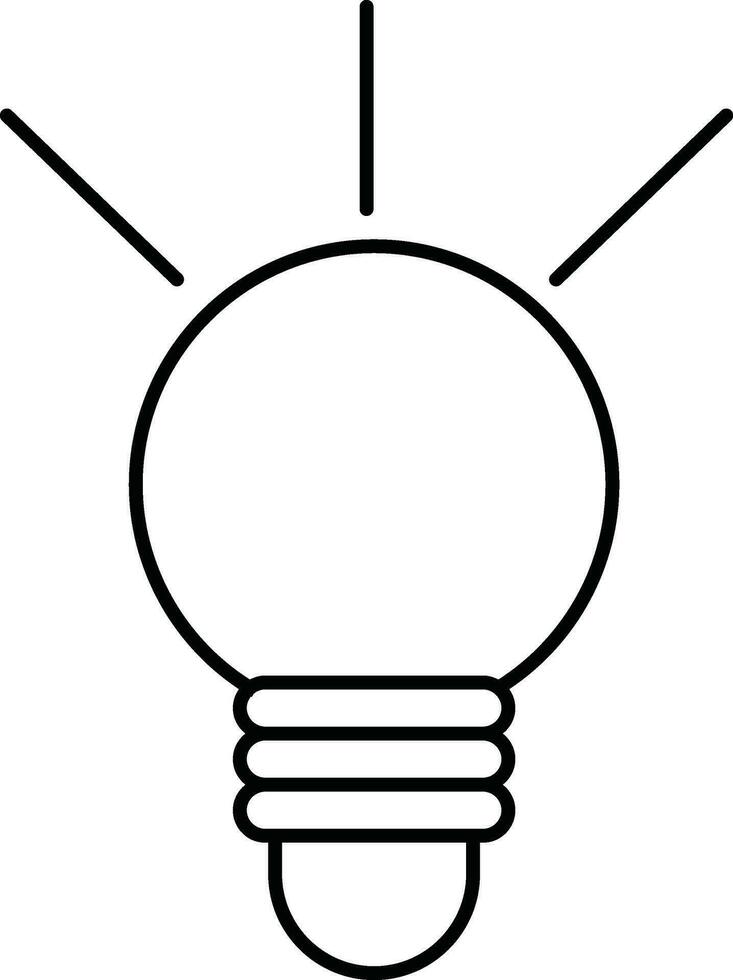 Illustration of a black line art bulb. vector