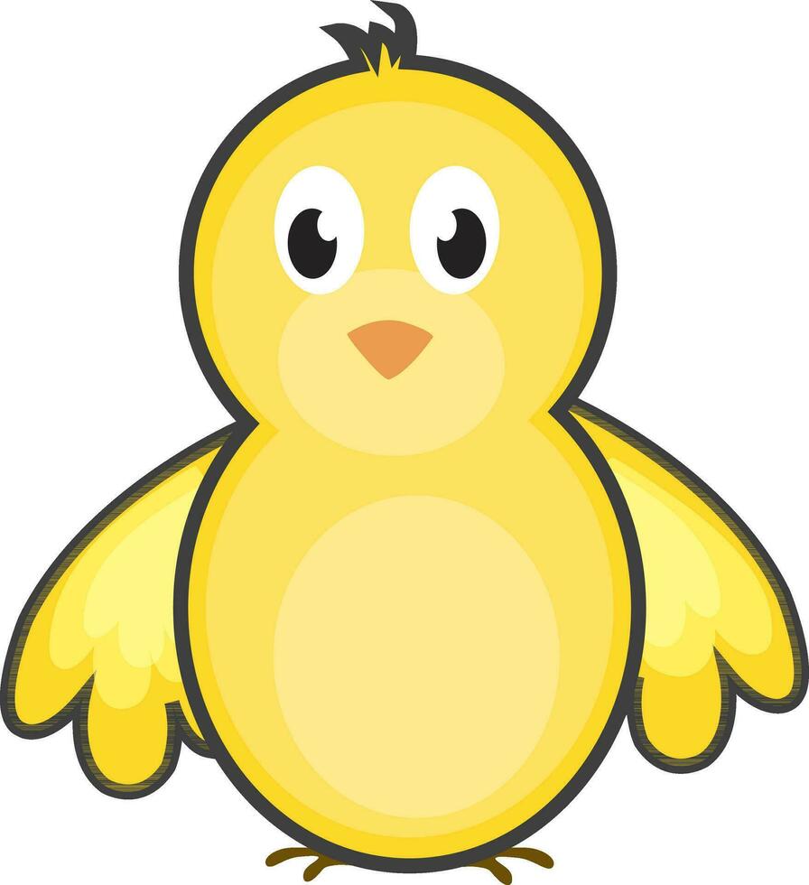 Cute chick cartoon character. vector