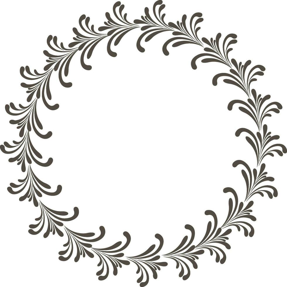 Circular floral design pattern frame. vector