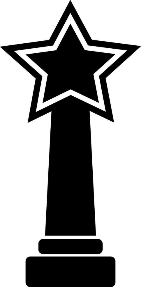 Star decorated award in black and white color. vector