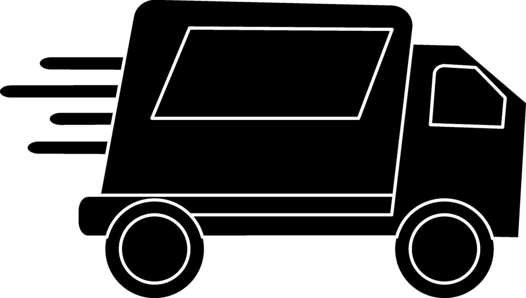 Black truck in flat style. vector
