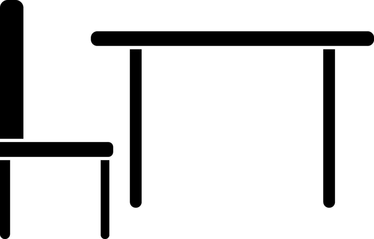 Table with chair in black color. vector