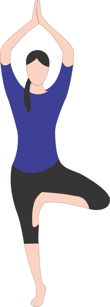 The woman play yoga PNG