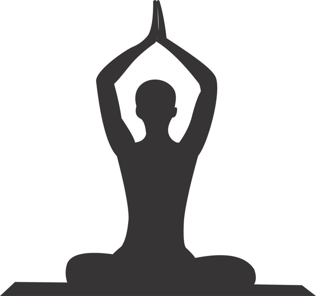 The women play yoga silhouette PNG