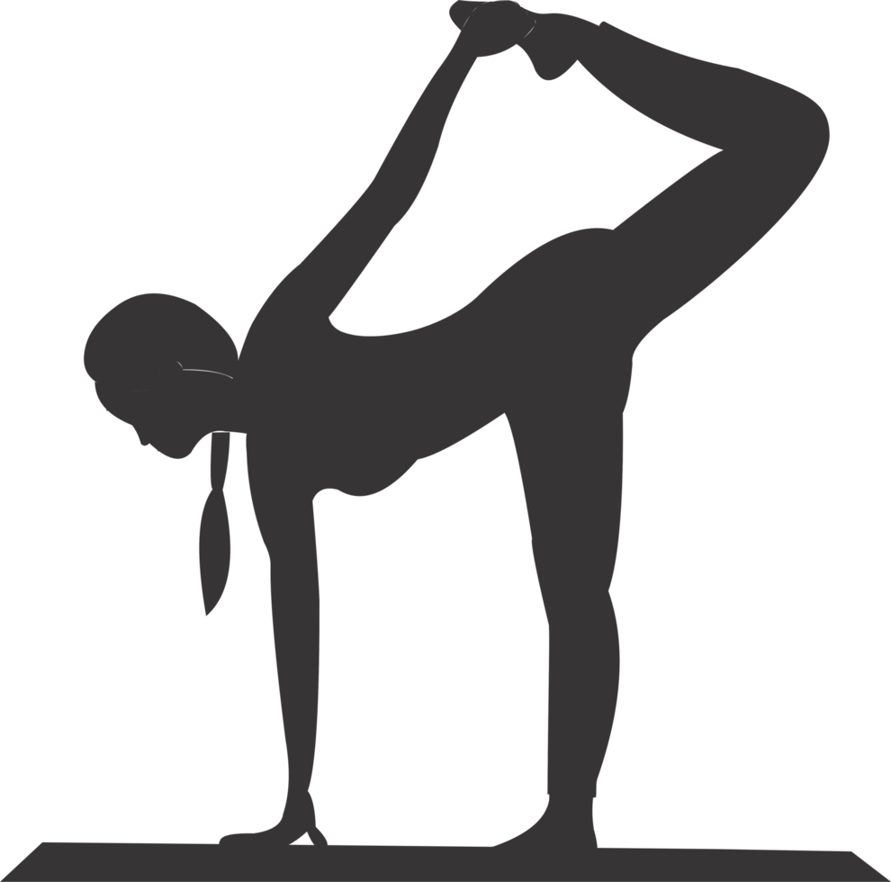The women play yoga silhouette PNG