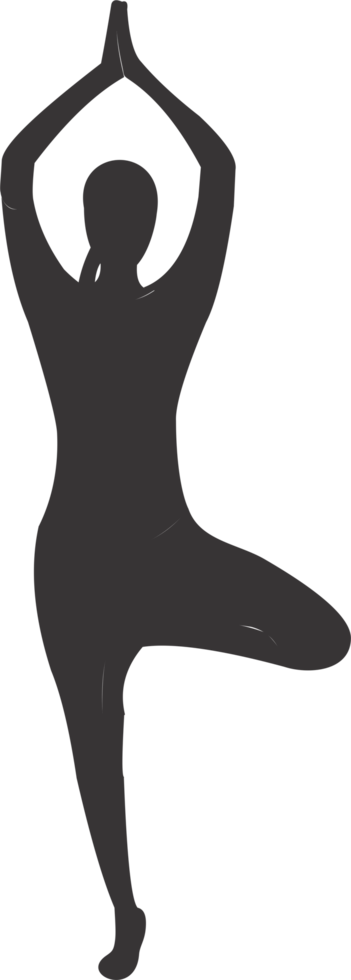 The women play yoga silhouette PNG