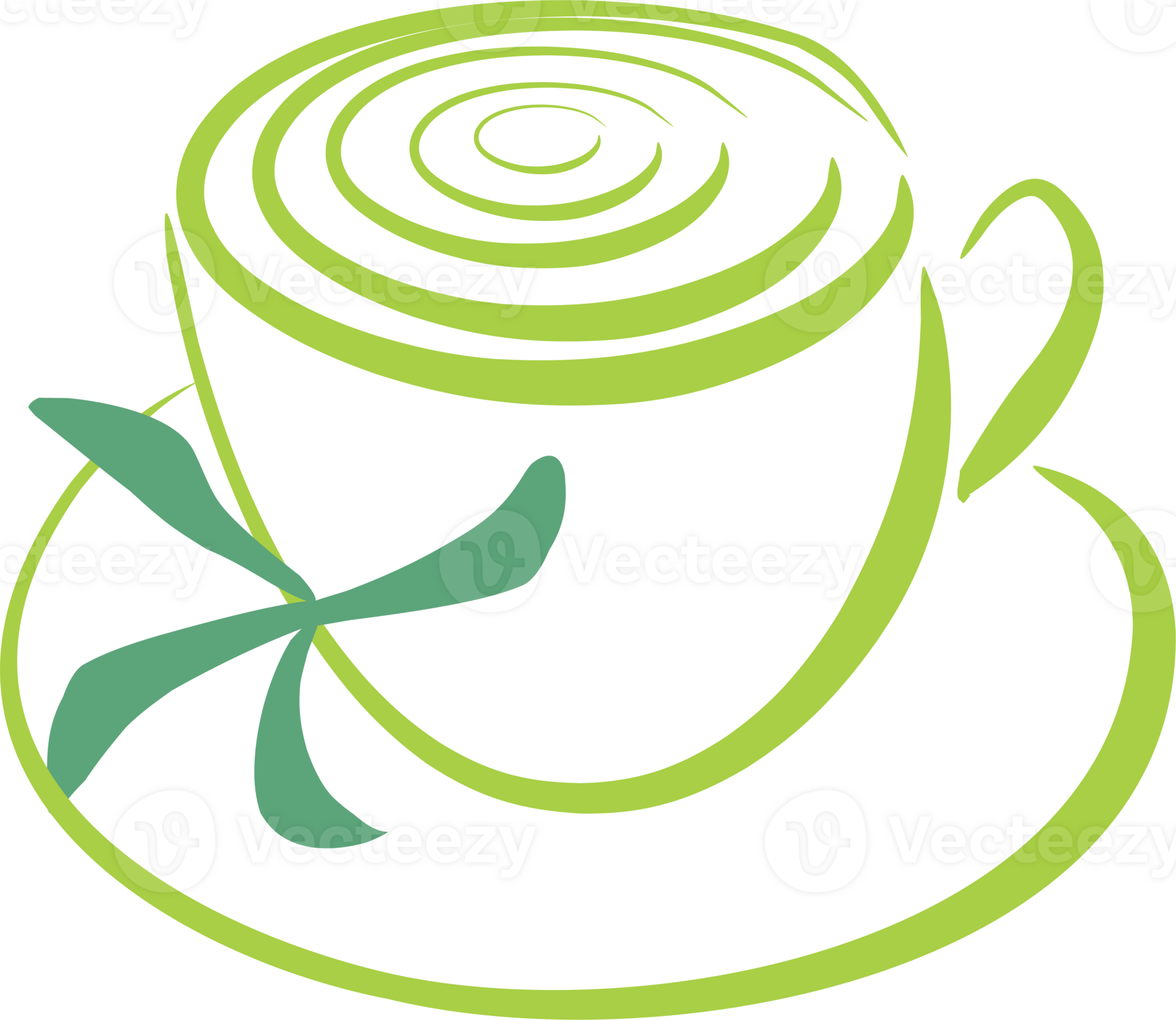 Green tea cup element 24864946 PNG