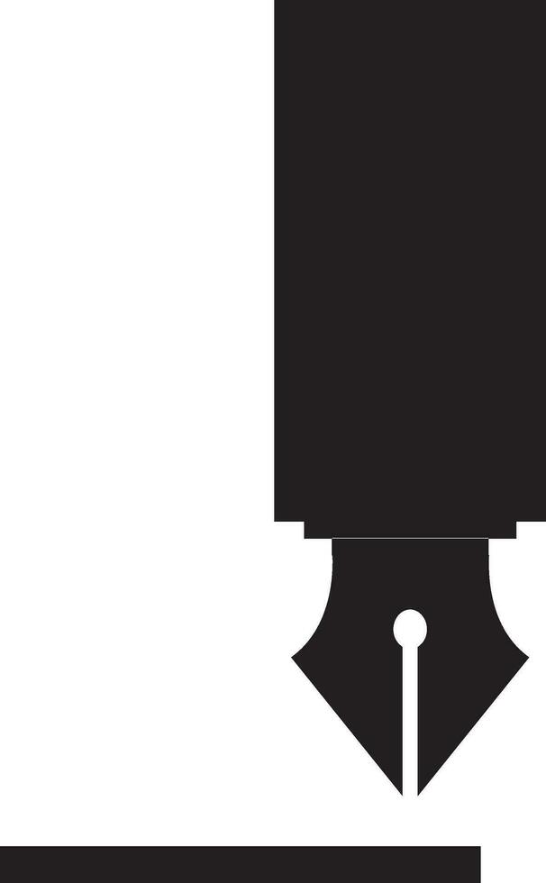 Black fountain pen nib on white background. vector