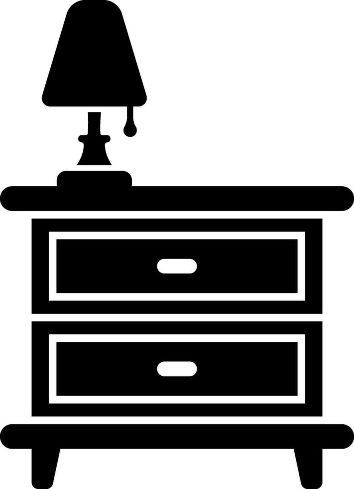 Black lamp on cupboard. vector
