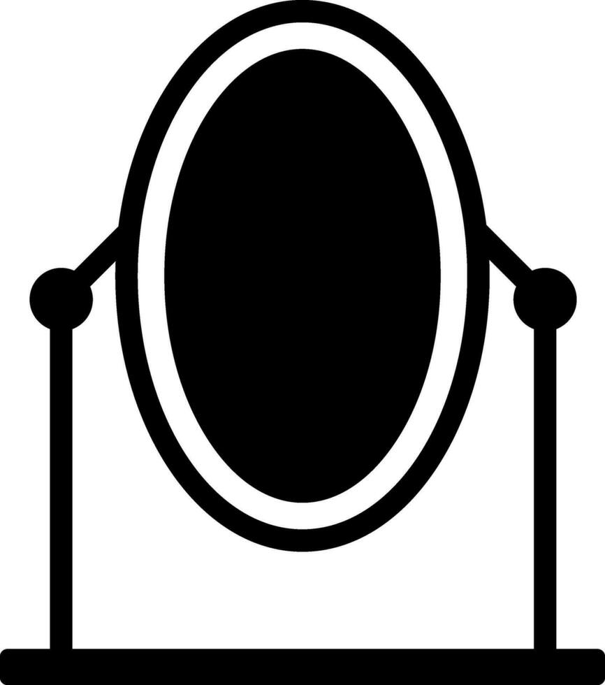 Black and white mirror in fla style. vector