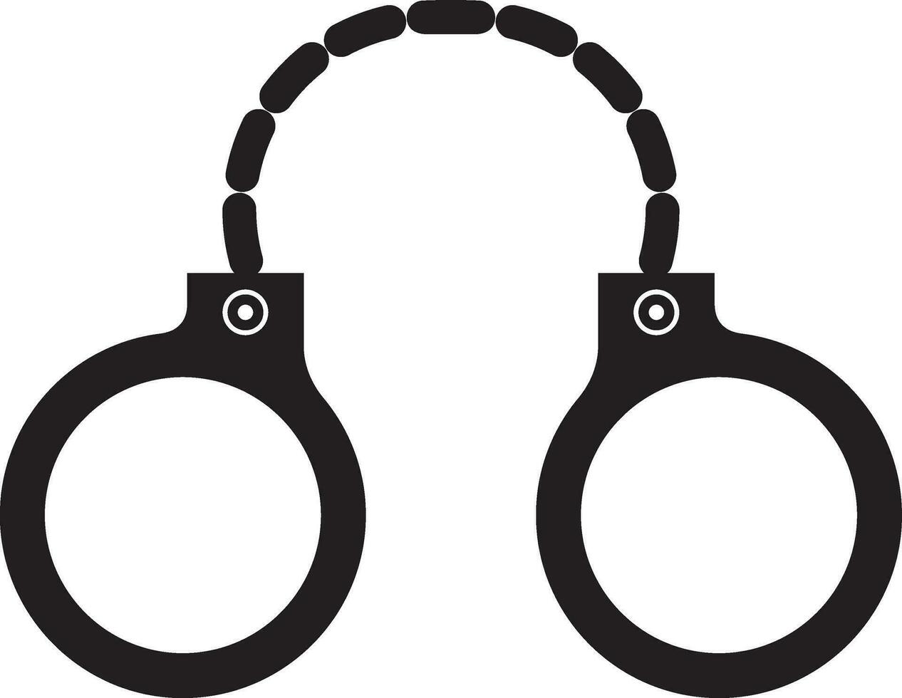 Black handcuff on white background. vector