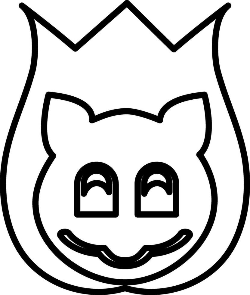 Black line art illustration of a mankey. vector
