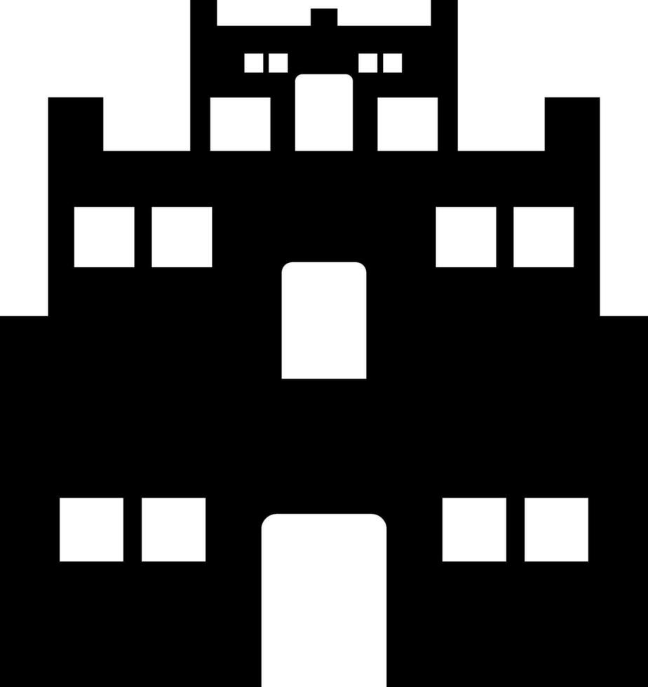 Building in black and white color. vector