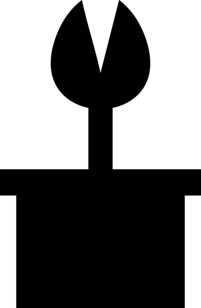 Black flower in flat style. vector