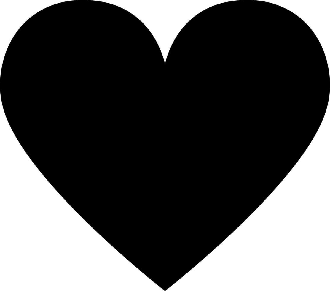 Black heart in flat style. vector