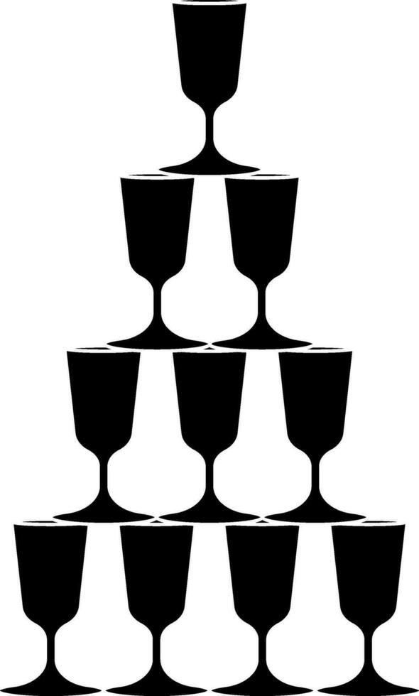 Black step by step guide to building cocktail glass. vector