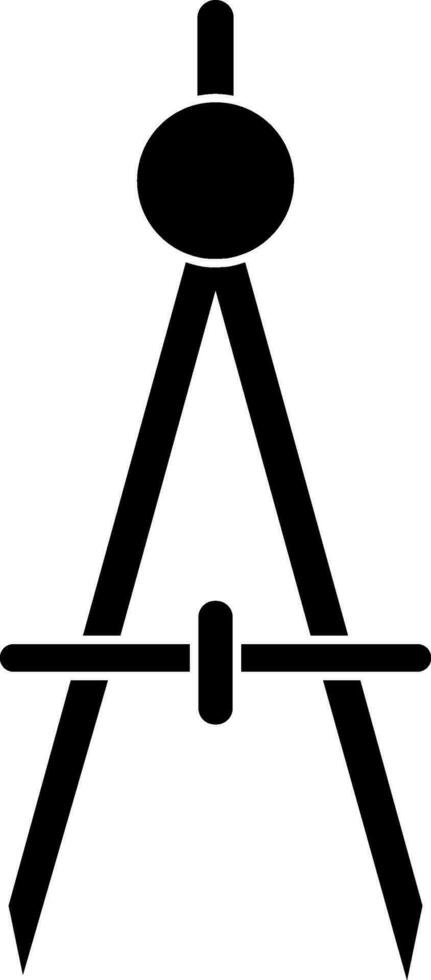 Drawing compass in black and white color. vector