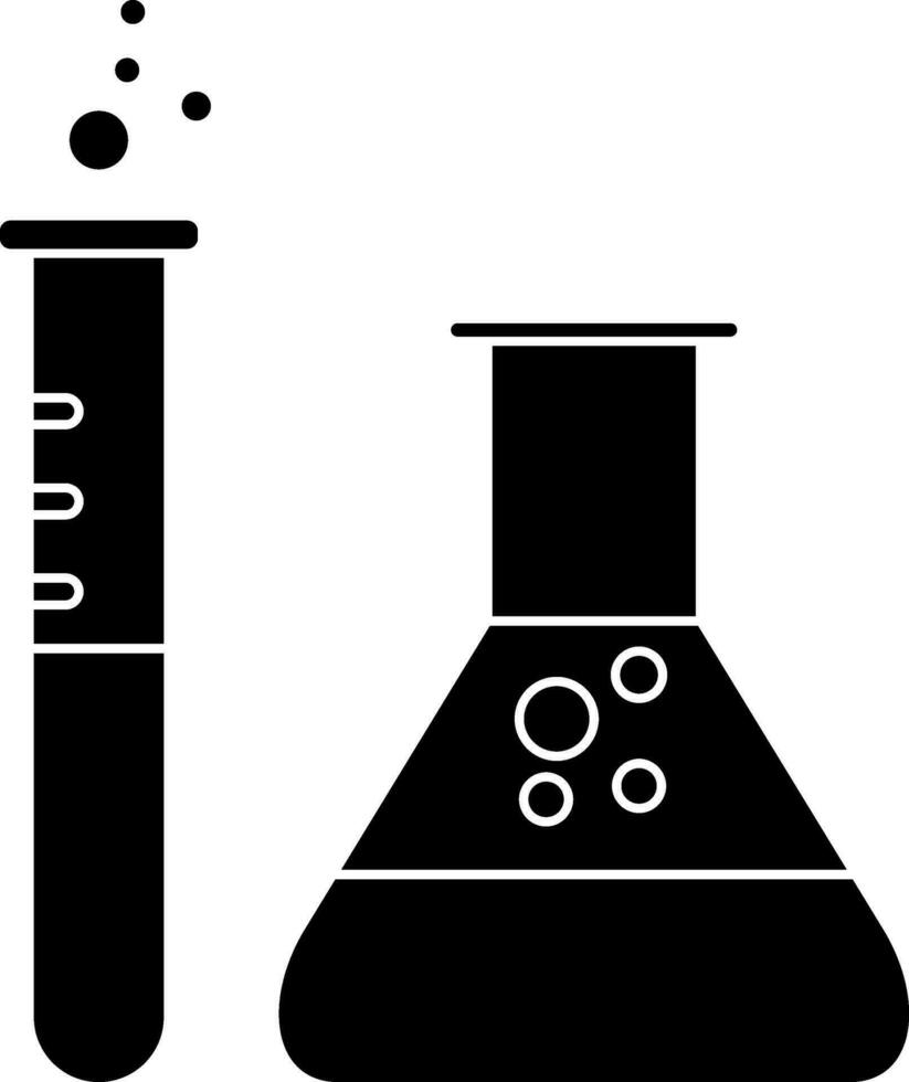 negro y blanco cubilete con prueba tubo. vector