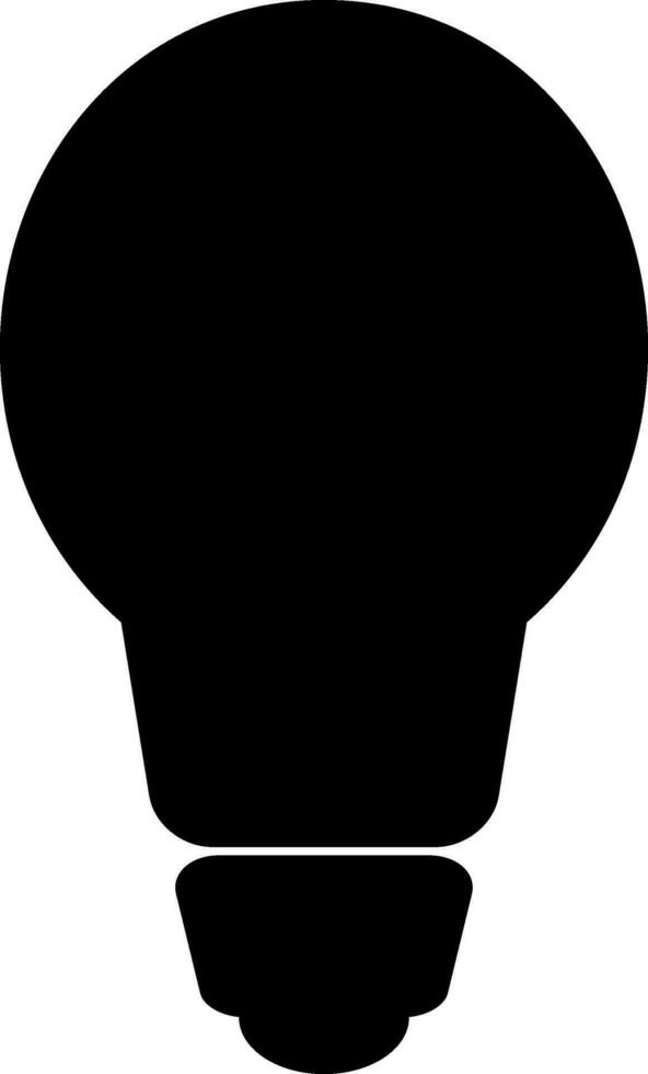 Black electric bulb in flat style. vector