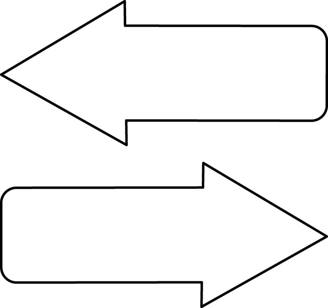 negro línea Arte transferir flecha en blanco antecedentes. vector