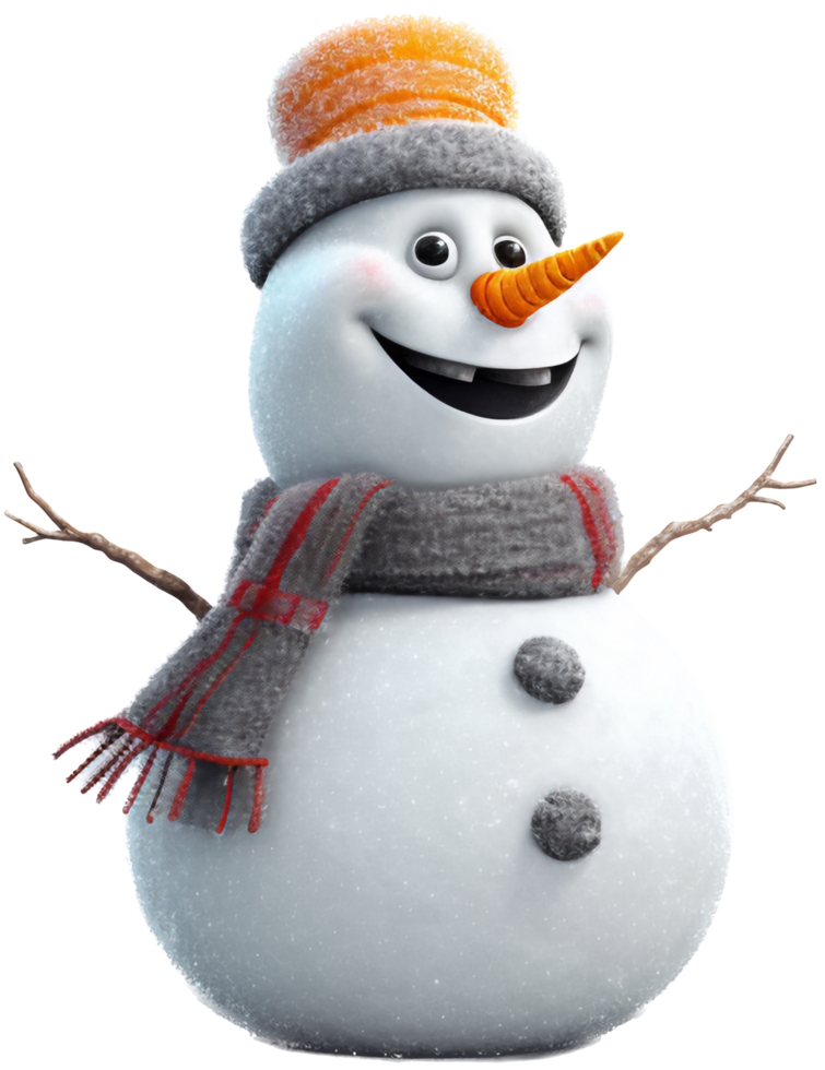 Snowman png with AI generated.