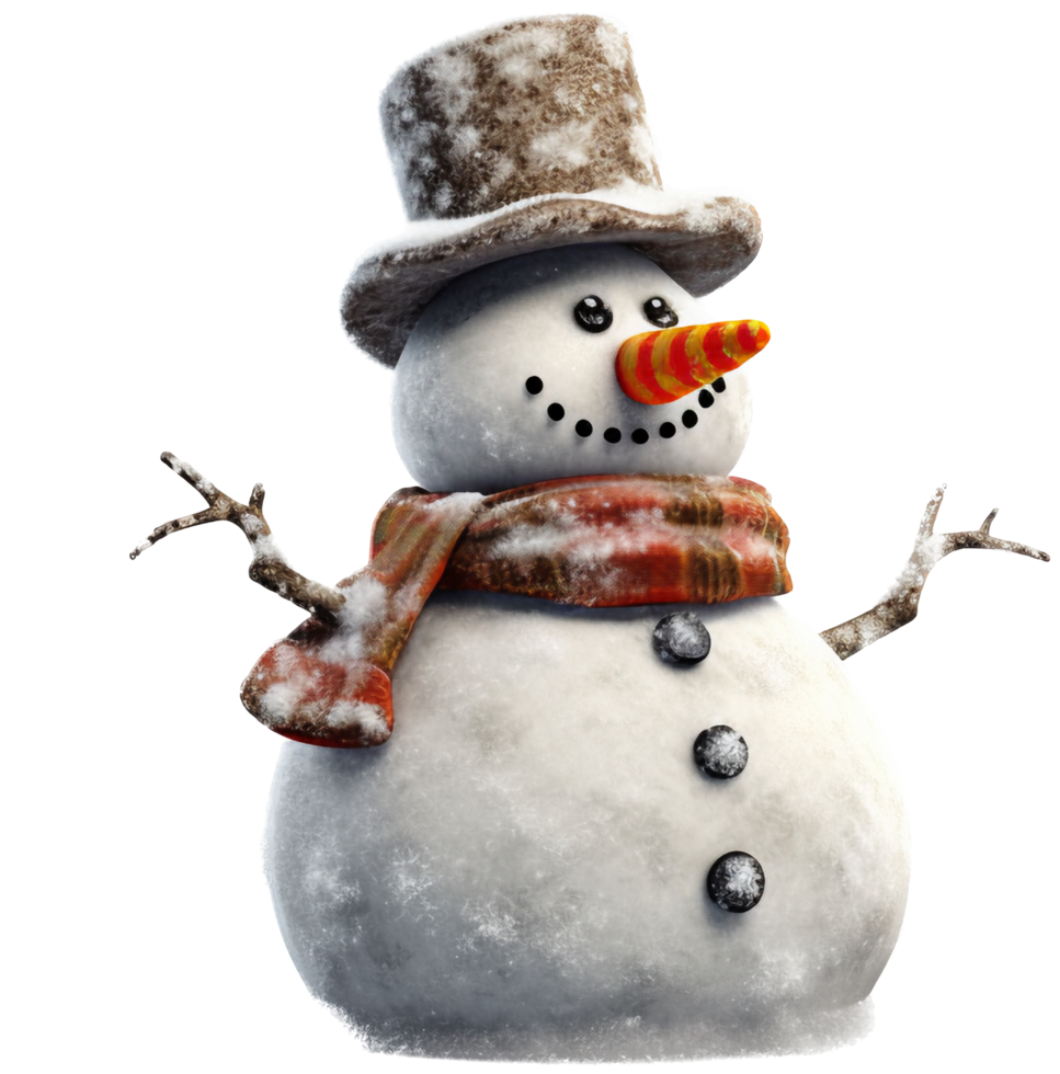 Snowman png with AI generated.