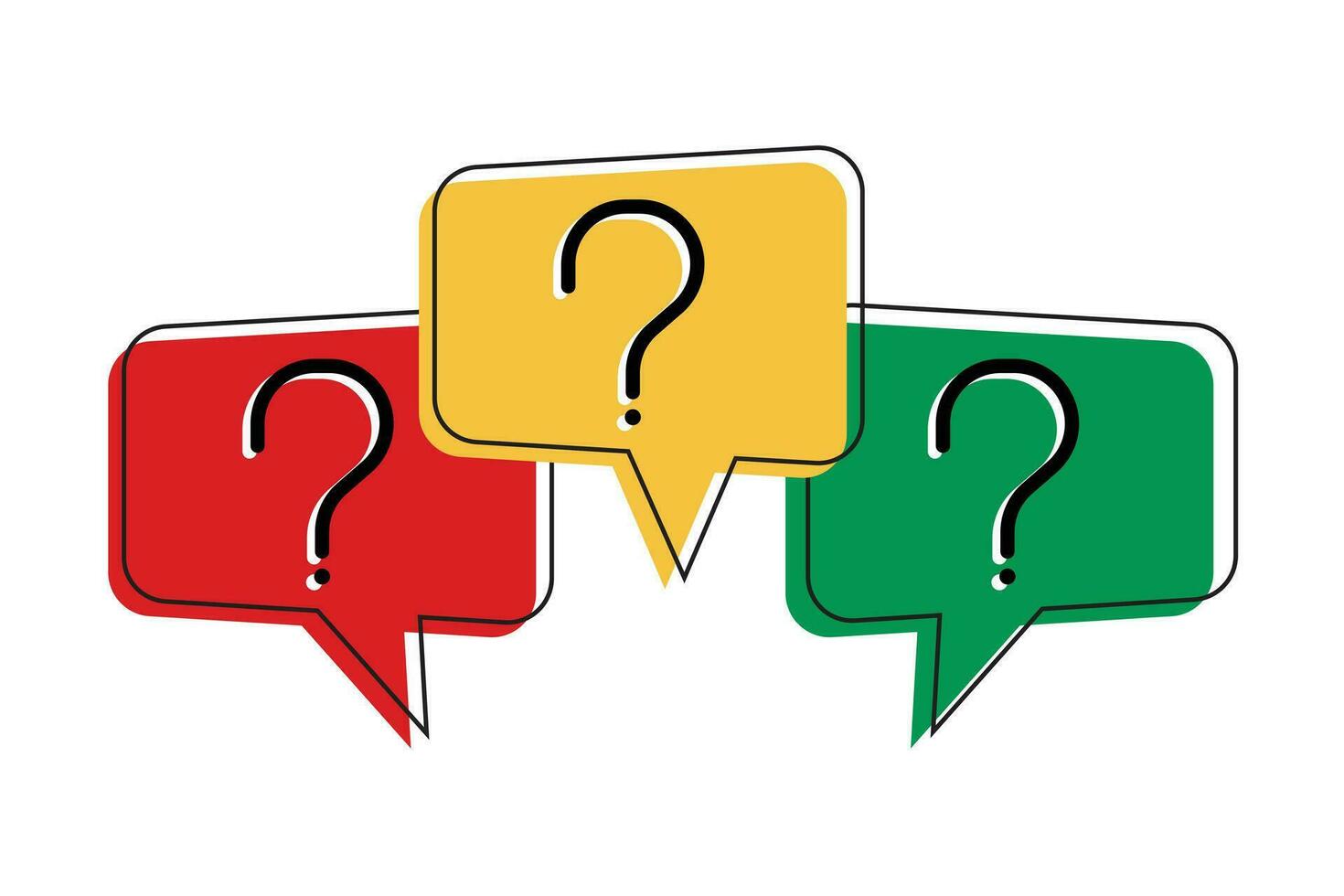 Question mark in colorful bubble text vector