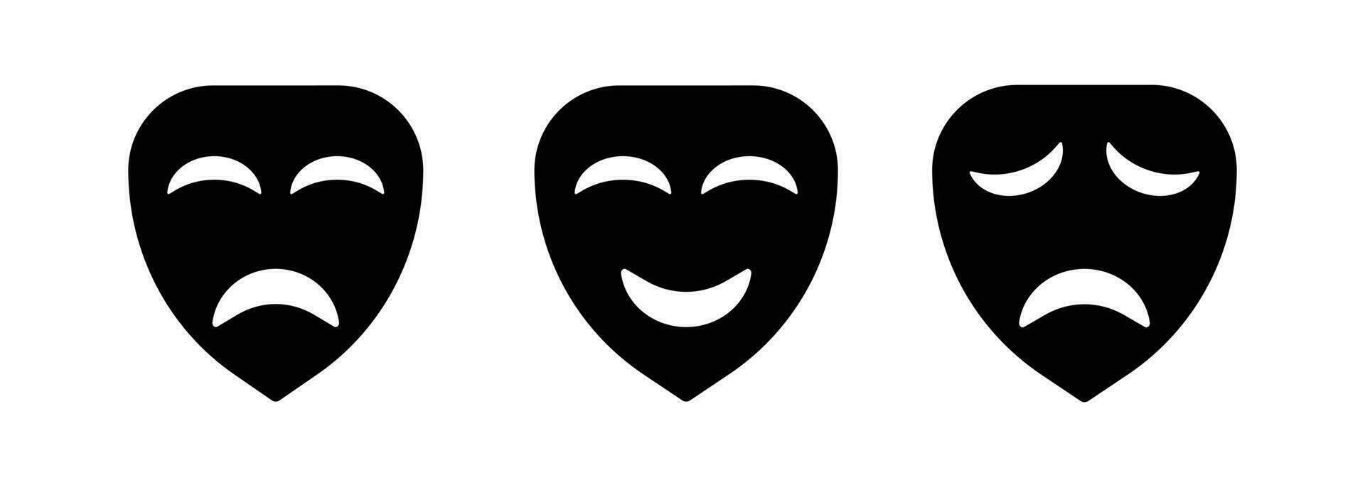 conjunto de teatro máscara símbolo vector