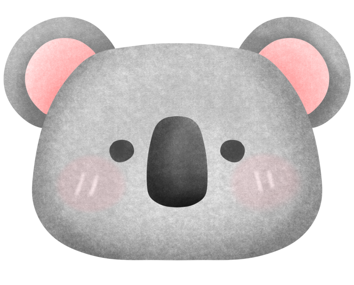 Cute grey koala png