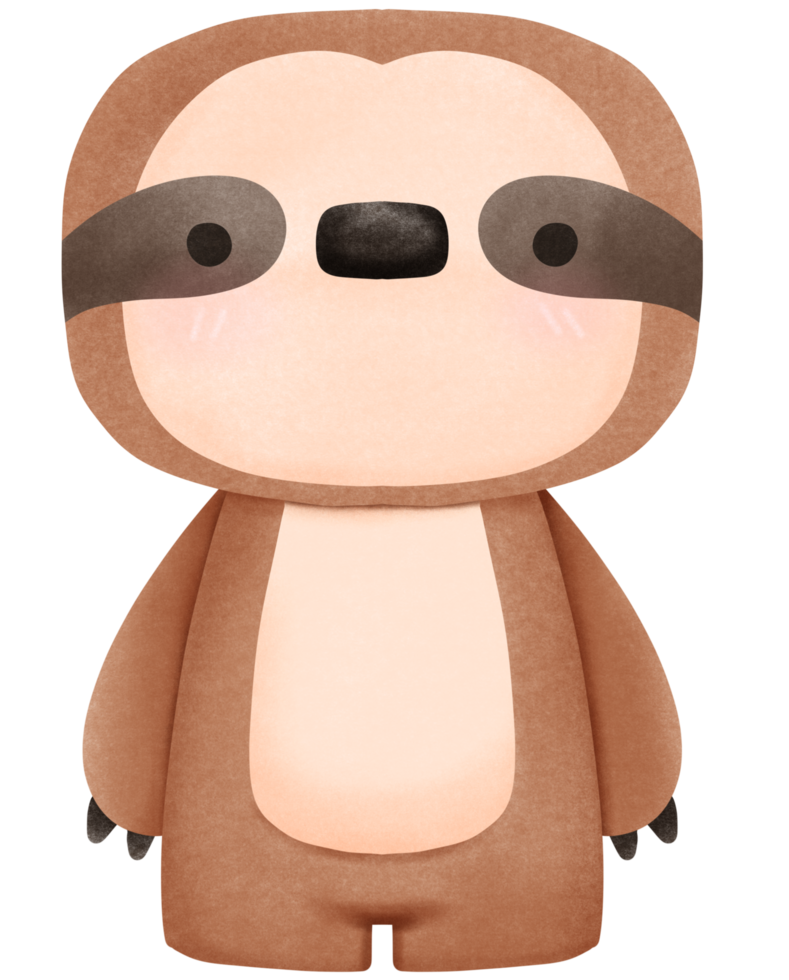 Cute brown sloth png