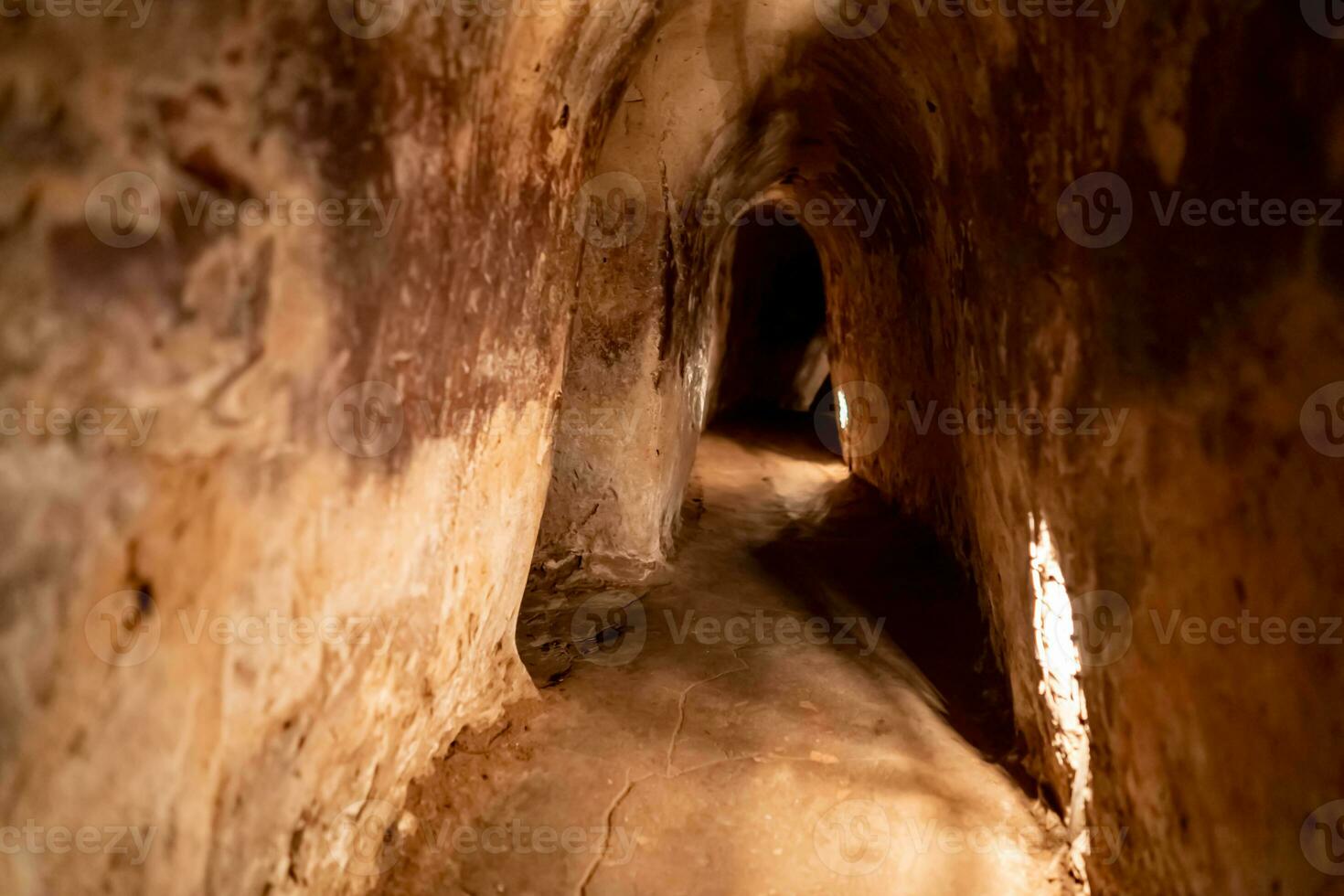 Cu Chi tunnel, historic famous place in Vietnam war, army dig underground dug out to living, now it's heritage destination for Viet Nam travel in Ho Chi Minh city photo